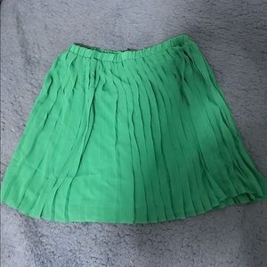 UO Sparkle&Fade Green Mini Chiffon Pleated Skirt
